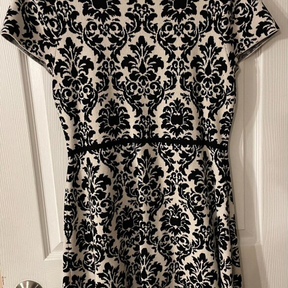 CeCe Black & White Print Thick Luxe Knit Sweater Dress Size XL - Picture 2 of 4